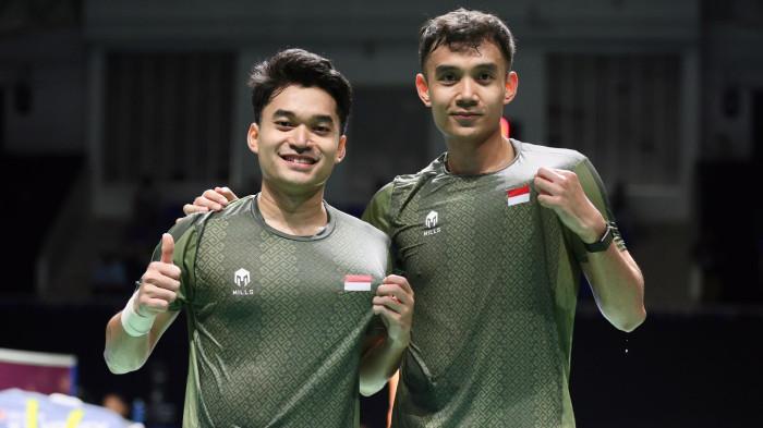 KUNCI KE FINAL - Ganda putra Indonesia, Leo Rolly Carnando/Bagas Maulana menjadi kunci tim bulutangkis Indonesia ke final SEA Games 2025. Mereka tampil solid dan menuntaskan perjuangan Tim Indonesia dengan kemenangan atas Donovan Willard Wee/Jia Hao Howin Wong 21-12, 21-19. dok: PBSI