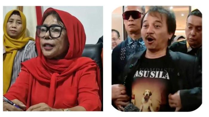 DEMO PAKAI BRA - Dalam foto: Ketua P4/pendukung Jokowi, Diana, saat berbicara dengan awak media, Rabu (8/10/2025). Diana memberikan klarifikasi mengenai ajakan demonstrasi memakai bra dan celana dalam demi mendesak kepolisian agar segera menetapkan Roy Suryo cs sebagai tersangka. Aksi buka kancing kemeja Roy Suryo pamer kaos Asusila tanggapi rencana demo pendukung Jokowi yang hanya pakai bra dan celana dalam. Sosok Diana emak-emak pendukung Jokowi garis keras yang suarakan demo pakai bra dan celana dalam bantah ucapannya porno.