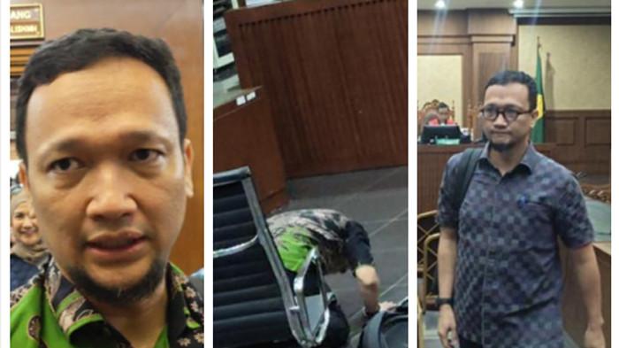 VONIS BEBAS JUNAEDI - (kiri) Junaedi Saibih di PN Tipikor Jakarta Pusat, Selasa (3/3/2026).(tengah) Junaedi Saibih sujud syukur saat majelis hakim Pengadilan Tipikor Jakarta Pusat menyatakan dia tak terbukti bersalah melakukan suap terkait vonis lepas korupsi ekspor minyak sawit mentah korporasi. (kanan) Junaedi Saibih di PN Tipikor Jakarta Pusat, Rabu (25/2/2026) saat membacakan nota pembelaan.