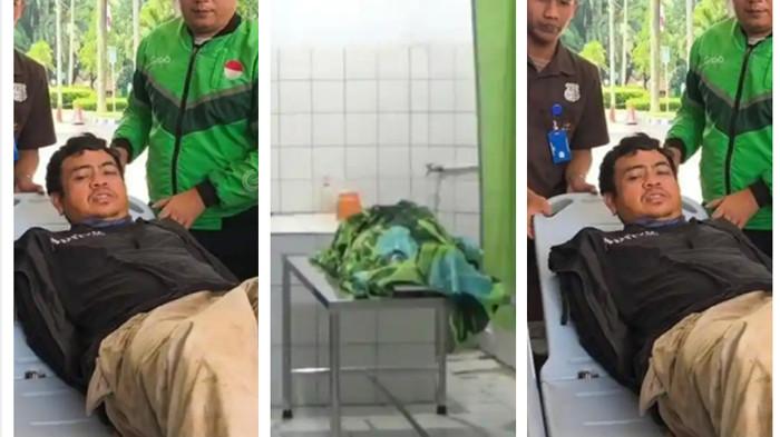 PELAKU PENGEROYOKAN DITANGKAP - (kiri dan kanan) Yogi Iskandar (38), terduga pelaku utama penganiayaan di pesta hajatan maut di Kampung Cikumpay PTPN, Purwakarta digiring petugas menuju RSUD Bayu Asih, Senin (6/4/2026). (tengah) Suasana di kamar jenazah rumah sakit tempat Dadang, korban penganiayaan di Desa Kertamukti, Kecamatan Campaka, Kabupaten Purwakarta, disemayamkan, Sabtu (4/4/2026) mala