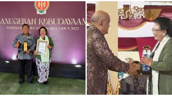 UPAKARYA BUDAYA - Komunitas Kandang Kebo menerima penghargaan Upakarya Budaya di Bangsal kepatihan, Kompleks Kepatihan Yogyakarta, Senin, (1/12/2025).