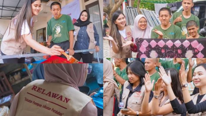 KOMUNITAS TEMU BERDAYA - Pendiri dan para relawan Temu Berdaya ketika menjalankan aksi sosial di YPAC (Yayasan Pembinaan Anak Cacat), Minggu (8/2/2026).