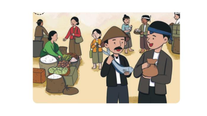 Kunci Jawaban IPAS Kelas 3 SD/MI Kurikulum Merdeka Hal 98 Edisi Revisi: Zaman Barter