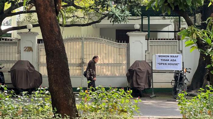 LEBARAN 2026 - Suasana kediaman Presiden Kelima RI yang juga Ketua Umum DPP PDI Perjuangan, Megawati Soekarnoputri yang tidak menggelar Open House pada hari raya Idul Fitri 1447 H, hari ini Sabtu (21/3/2026)