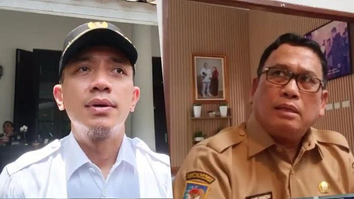 TIDAK HARMONIS- (Kiri) Bupati Lebak Hasbi jayabaya, (Kanan) Wakil Bupati Lebak Amir hamzah usai hadiri kegiatan halal bihalal di depan ratusan Aparatur Sipil Negara (ASN) di lingkungan Pemerintah Kabupaten (Pemkab) Lebak, Senin (30/3/2026).