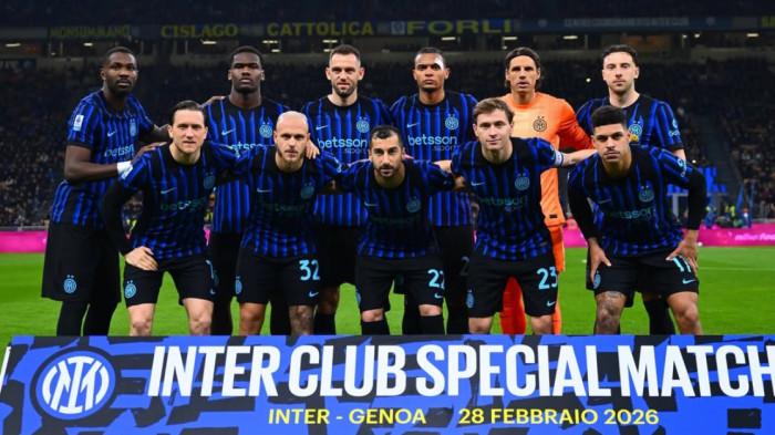 LINE-UP INTER - Line-up Inter Milan saat lawan Genoa di Liga Italia 2025/2026 pada Minggu (1/3/2026) dini hari WIB.