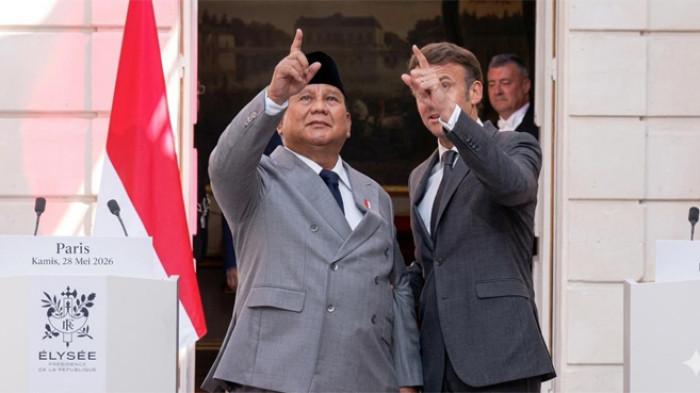PABOWO & MACRON - Presiden Prabowo Subianto bertemu dengan Presiden Prancis Emmanuel Macron  di Istana Élysée, Paris, Kamis (28/5/2026).