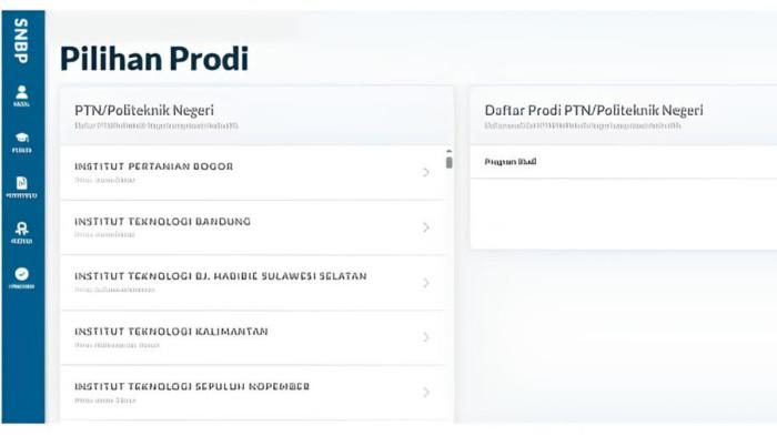 PILIHAN PRODI SNBP - Tangkapan layar Panduan Pendaftaran SNBP 2026 pada Selasa (3/2/2026). Salah satu tahapan terpenting dalam proses pendaftaran SNBP 2026 adalah pemilihan program studi atau prodi.
