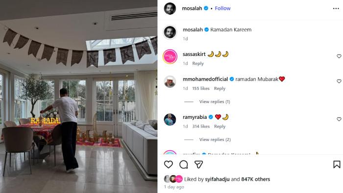 UCAPAN RAMADAN - Mo Salah turut menyambut datangnya bulan Ramadan