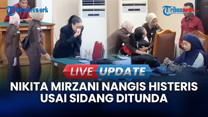 NIKITA MIRZANI HISTERIS - Momen Nikita Mirzani menangis histeris usai sidangnya ditunda hingga pekan depan di Pengadilan Negeri Jakarta Selatan, Kamis (7/8/2025). Nikita tidak terima majelis hakim menunda persidangan karena alasan kesehatan sang artis. (Tribunnews.com/Fauzi Alamsyah)