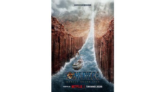 ONE PIECE S2 - Poster Live Action One Piece Season 2 yang berjudul ONE PIECE: Menuju Grand Line yang menampilkan lokasi baru, yakni Reverse Mountain. Tayang 10 Maret 2026.