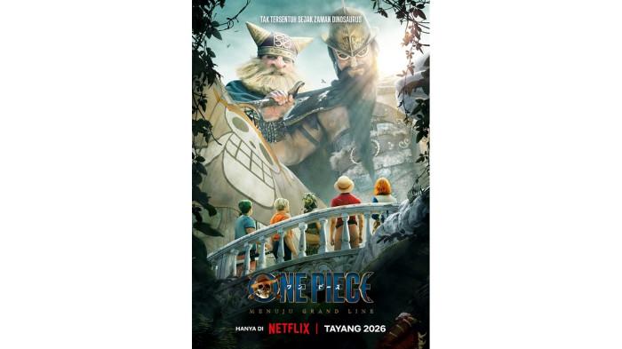 ONE PIECE S2 - Poster Live Action One Piece Season 2 yang berjudul ONE PIECE: Menuju Grand Line yang menampilkan lokasi baru, yakni Little Garden. Tayang 10 Maret 2026.