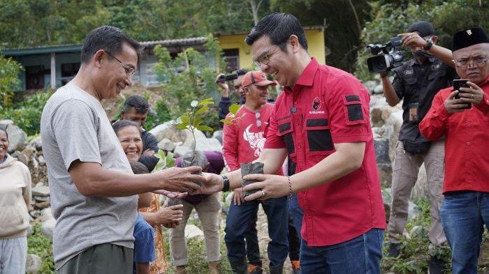 Cegah Banjir Bandang, Anggota DPR Bane Manalu Tanam Pohon di Parapat