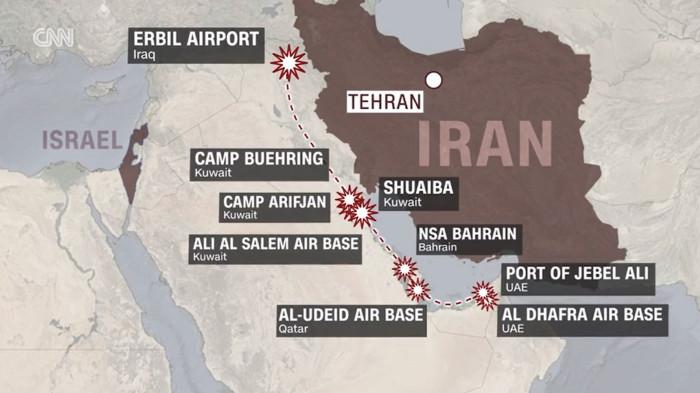 Pangkalan militer AS di Timur Tengah diserang Iran
