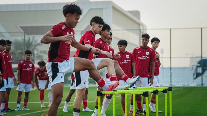 Para penggawa Timnas U17 Indonesia sedang menjalani pemusatan latihan (TC) di Dubai