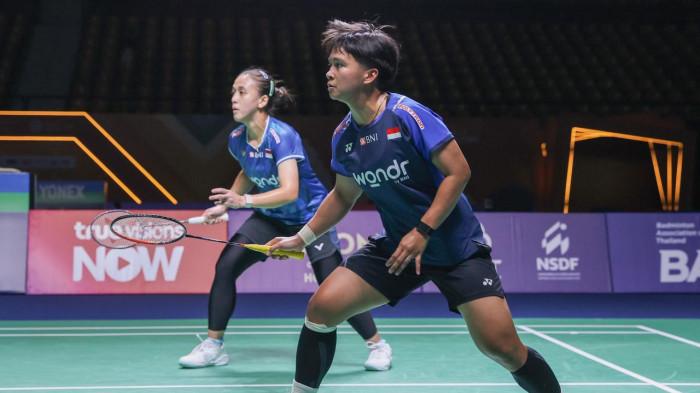 KANDAS DI SEMIFINAL - Pebulutangkis ganda putri Indonesia, Febriana Dwipuji Kusuma/Meilysa Trias Puspitasari gagal melaju ke final Thailand Masters 2026 setelah kalah dari wakil China, Bao Li Jing/Li Yi Jing di Nimibutr Stadium, Bangkok, Sabtu (31/1/2026)