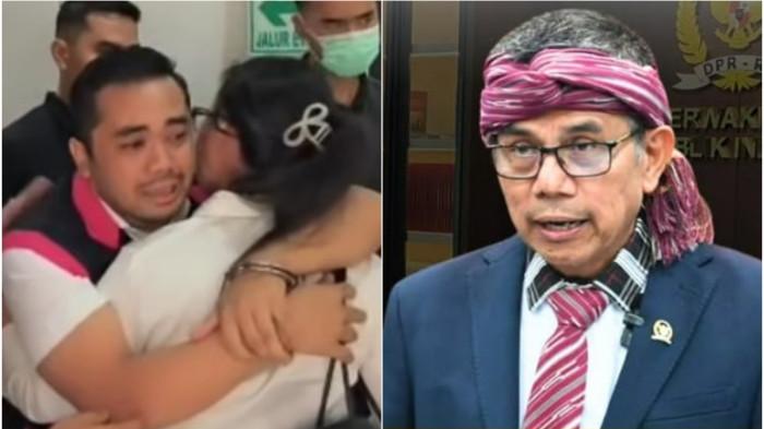 KASUS VIDEOGRAFER - (Kiri) Amsal Christy Sitepu, videografer asal Kabupaten Karo yang viral karena jadi terdakwa kasus mark up anggaran pembuatan video profil desa dan (Kanan) Anggota Komisi III DPR RI Dapil Sumatra Utara, Hinca Panjaitan.