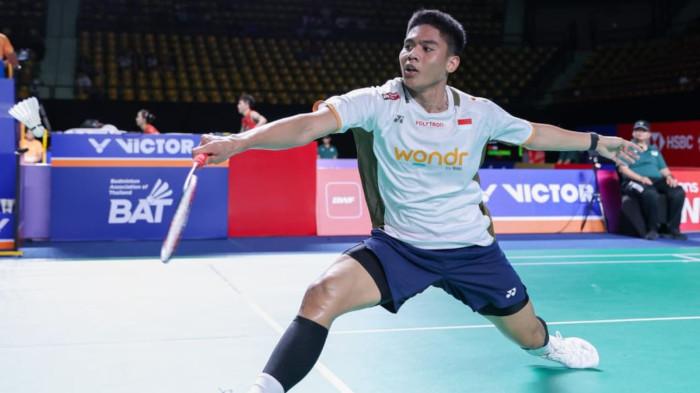 TERSINGKIR DARI TURNAMEN - Perjalanan pebulutangkis tunggal putra Indonesia, Moh Zaki Ubaidillah atau yang akrab disapa Ubed di Thailand Open 2026 harus terhenti pada babak 16 besar usai kalah dari wakil Korea Selatan, Jeon Hyeok Jin secara straight game, 13-21, 5-21 di Nimibutr Stadium, Bangkok, Kamis (14/5/2026).dok: PBSI