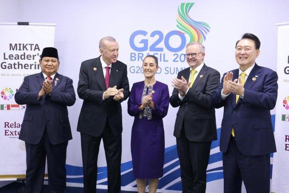 Presiden Prabowo dan Erdogan Hadiri Pertemuan Pemimpin MIKTA di KTT G20 Brasil