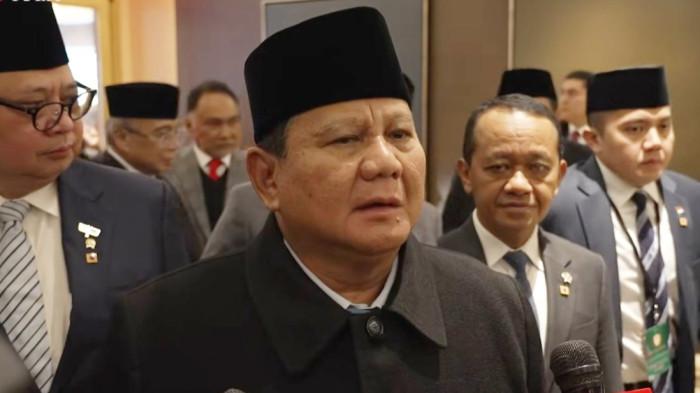 PRABOWO DI AS - Presiden Prabowo Subianto seusai pertemuan perdana Board of Peace (BoP) atau Dewan Perdamaian yang digagas Presiden Amerika Serikat, Donald Trump di Gedung Putih, Washington DC, Kamis (19/2/2026). Prabowo memberikan tanggapan terkait dipilihnya Indonesia sebagai Wakil Komandan International Stabilization Force (ISF) atau Pasukan Stabilisasi Internasional untuk Gaza.