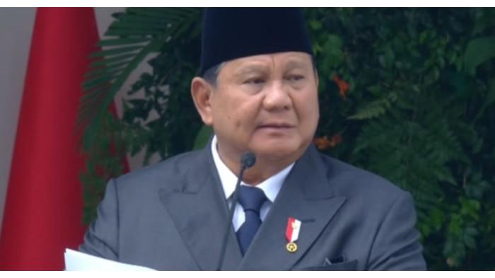 HARI LAHIR PANCASILA - Presiden Prabowo Subianto saat menjadi Inspektur Upacara Peringatan Hari Lahir Pancasaila di Gedung Pancasila, Kantor Kementerian Luar Negeri (Kemlu), Jakarta, Senin (1/6/2026).