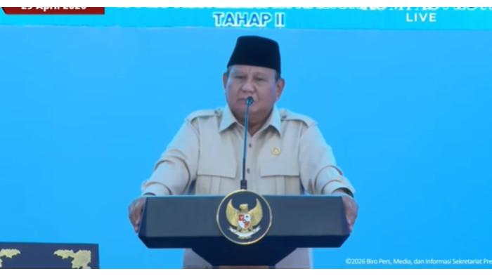 GROUNDBREAKING - Presiden Prabowo Subianto menghadiri acara groundbreaking 13 proyek hilirisasi nasional di Kabupaten Cilacap, Jawa Tengah, Rabu, (29/4/2026).