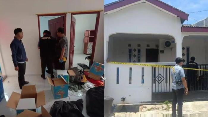 PEMBUNUHAN DI BATAM - Polisi melakukan olah tempat kejadian perkara di kawasan Nongsa, Kota Batam, setelah ditemukan mayat seorang pria di kamar indekos. Korban diketahui dibunuh oleh rekannya sendiri karena diduga memiliki kekasih lain.