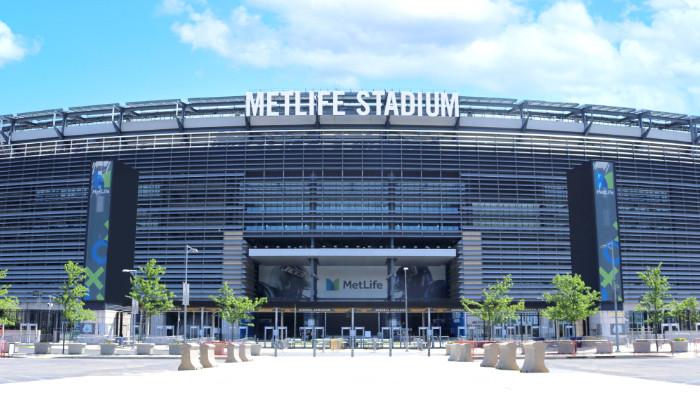 PROFIL STADION METLIFE - Penampakan Stadion MetLife tampak depan yang terletak di East Rutherford, New Jersey, Amerika Serikat, menjadi venue final Piala Dunia 2026.