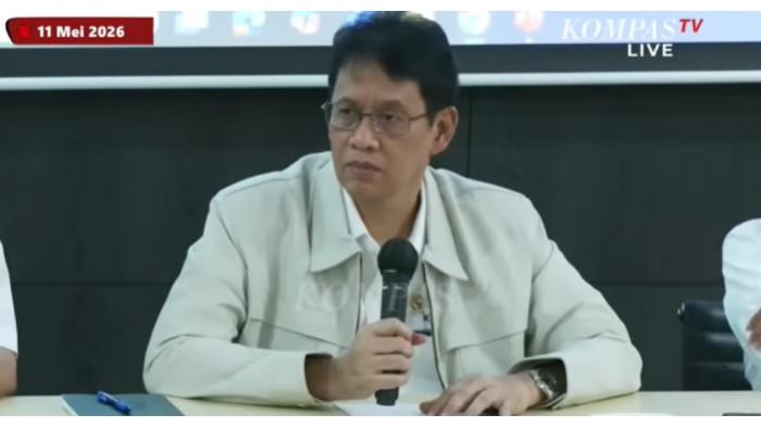 SURAT DAKWAAN - Foto Menteri Keuangan Purbaya Yudhi Sadewa dalam taklimat atau briefing media di kantor Kementerian Keuangan, Jakarta, Senin, (11/5/2026). Purbaya menanggapi munculnya nama Direktur Jenderal Bea dan Cukai Djaka Budi Utama dalam surat dakwaan kasus suap.