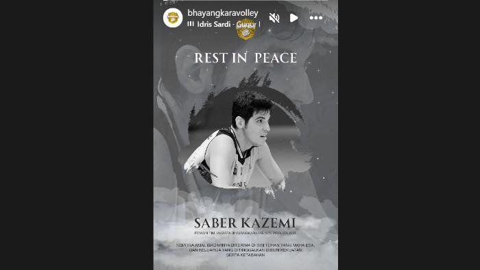 SABER KAZEMI MENINGGAL - Mantan pemain Jakarta Bhayangkara Presisi asal Iran, Saber Kazemi meninggal dunia, Kamis (30/10/2025)