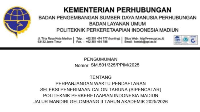 Pendaftaran SIPENCATAR PPI Madiun Jalur Mandiri Gelombang II Diperpanjang