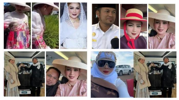 ISTRI GUBERNUR KALTIM - Kolase foto Sarifah Suraidah dan Gubernur Kaltim Rudy Masud. Pasutri ini disorot, Sarifah Suraidah viral gegara busana Bak Noni Belanda saat Berbagi. Suaminya viral gegara anggaran mobil dinas yang nominalnya fantastis.