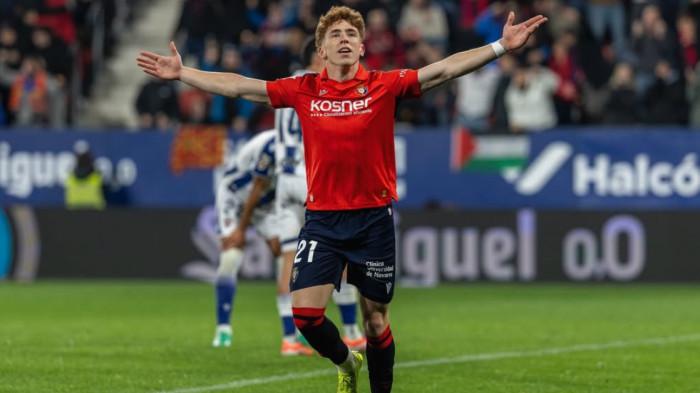 SELEBRASI - Selebrasi pemain Osasuna, Victor Munoz yang saat ini menjadi incaran AC Milan.