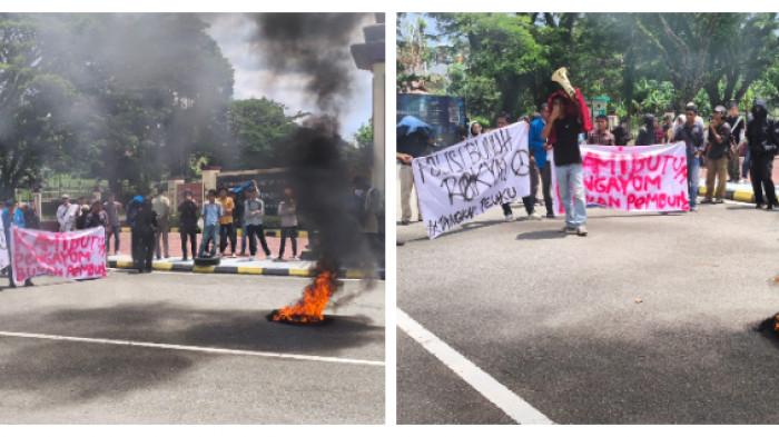 DEMO MAPOLDA MALUKU - Sidang etik Brimob Maluku digelar usai kasus pelajar tewas, massa tuntut keadilan