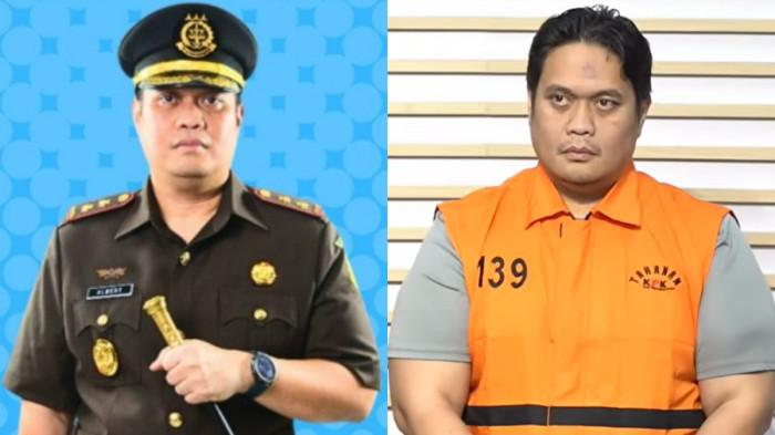 OTT KPK - (Kiri) Foto Kepala Kejaksaan Negeri Hulu Sungai Utara Bapak Dr. Albertinus Parlinggoman Napitupulu S.H., M.H dan (Kanan) Albertinus Napitupulu saat ditangkap KPK karena dugaan kasus pemerasan, pada 20 Desember 2025.