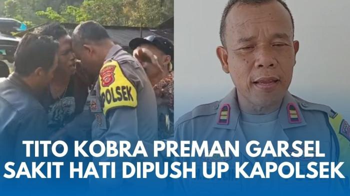 VIDEO VIRAL - Kapolsek Pakenjeng Iptu Muslih Hidayat membekuk seorang preman bernama Tio Alias Tito Kobra. Peristiwa tersebut dipicu atas aksi Tito yang mengancam membunuh Kapolsek dan Camat.