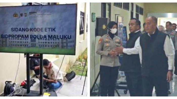 SIDANG ETIK - Suasana di luar ruang sidang etik Bripda Masias Siahaya di Mapolda Maluku, Kota Ambon, Senin (23/2/2026). Adapun sidang digelar secara tertutup dengan menghadirkan 10 saksi. Sidang dipimpin oleh Kabid Humas Polda Maluku, Kombes Indera Gunawan.