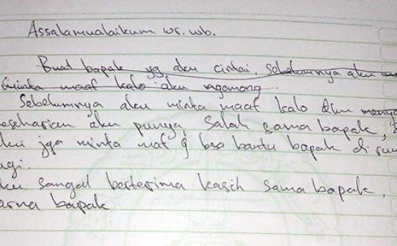 Ini Surat Wasiat Terduga Teroris Solo ke Sang Ayah