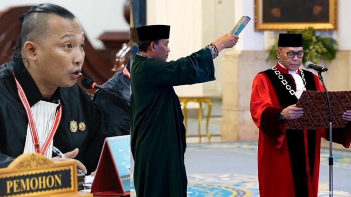 NGOTOT MENOLAK - Pemohon perkara di MK, Syamsul Jahidin (kiri) tetap menolak Adies Kadir meski sudah dilantik Presiden Prabowo Subianto menjadi Hakim MK pada Kamis (5/2/2026).