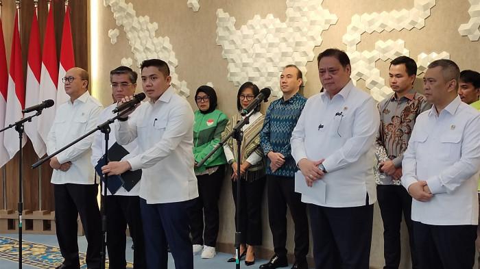 TUNJANGAN HARI RAYA - Konferensi Pers Terkait Kebijakan THR, BHR dan Realisasi Stimulus Ramadan 2026, Sawah Besar, Jakarta Pusat, Selasa (3/3/2026). (Tribunnews.com/Lita Febriani).