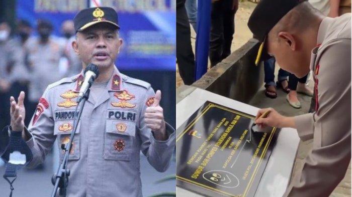 EMOJI SENYUM - Tanda tangan bentuk emoji senyum dari Kapolda Bangka Belitung (Babel) Irjen Hendro Pandowo, saat meresmikan sumur bor di Pondok Pesantren Syaikhona Kolil, Batu Belubang, Bangka Tengah, Bangka Belitung, Kamis (17/4/2025), viral di media sosial. Irjen Hendro Pandowo menjelaskan arti dan makna tanda tangannya itu. 