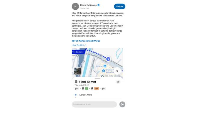 Tips transportasi dan pengalaman harian bisa jadi konten menarik dan bermanfaat di BTW.