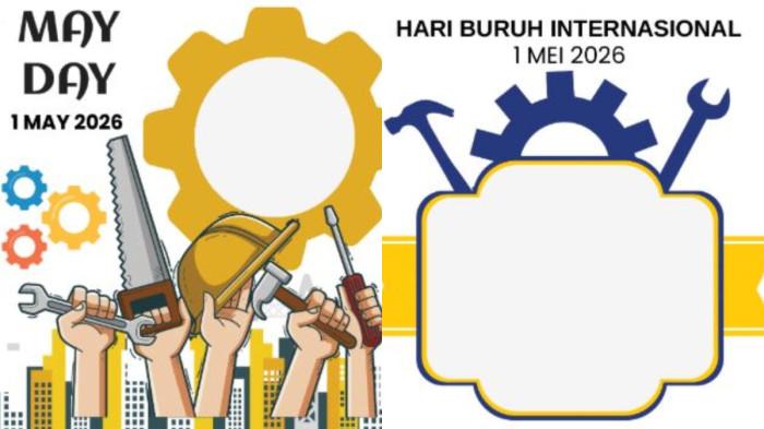TWIBBON HARI BURUH - Tangkapan layar laman twibbonize.com pada Minggu (26/4/2026). Melalui kumpulan 20 twibbon Hari Buruh 1 Mei 2026 yang menarik dan mudah dibagikan ke Instagram maupun status WhatsApp.