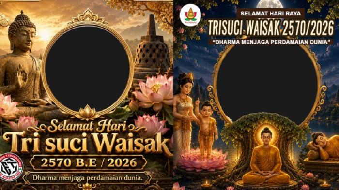 TWIBBON WAISAK 2026 - Berikut 30 twibbon Hari Raya Tri Suci Waisak 2026 yang dapat digunakan untuk update status di sosial media ataupun dikirimkan sebagai pesan. (Tangkap layar Twibbonize)