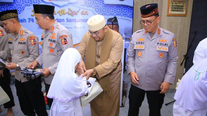 Santuni 100 Anak Yatim, Humas Polri Rayakan HUT ke-74 dengan Khataman dan Doa Bersama