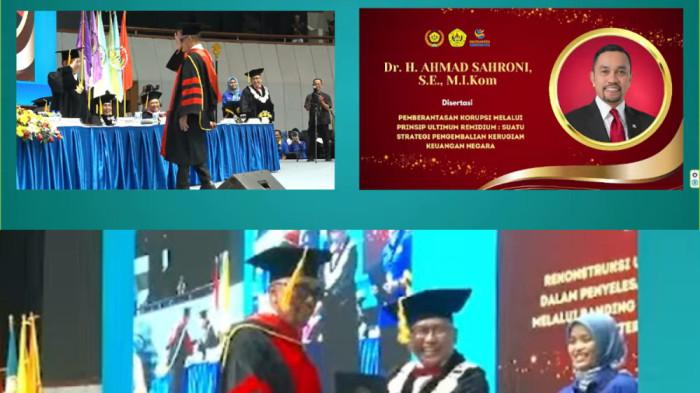 WISUDA AHMAD SAHRONI - Ahmad Sahroni menjalani wisuda Universitas Borobudur, di Jakarta, pada Selasa (14/10/2025) kemarin. Ahmad Sahroni resmi menyandang gelar doktor ilmu hukum.