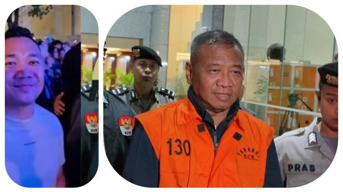 AJUDAN DAN BUPATI TULUNGAGUNG - Dwi Yoga Ambal (kiri) Ajudan Bupati Tulungagung Gatut Sunu (kanan) yang terseret dalam kasus korupsi, dia punya penting sebagai penagih setoran.