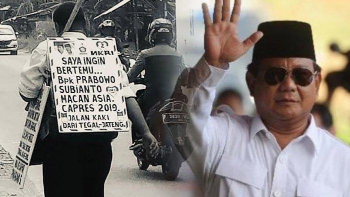 Foto Pertemuan Prabowo dan Rahman, Warga yang Jalan Kaki dari Tegal ke Hambalang
