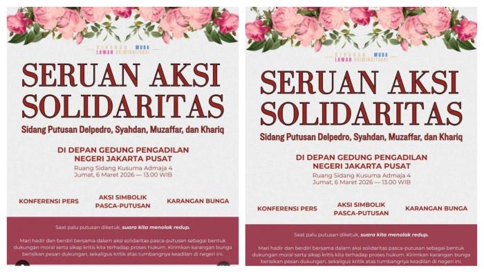 VONIS DELPEDRO MARHAEN CS - Kasus Hasut Demo Agustus 2025, Jumat (6/3/2026) Delpedro Marhaen Cs Jalani Sidang Vonis di PN Jakpus