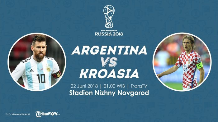 Jadwal Live Piala Dunia 2018, Argentina Vs Kroasia Pukul 01.00 WIB di Trans Tv: Pembuktian Messi